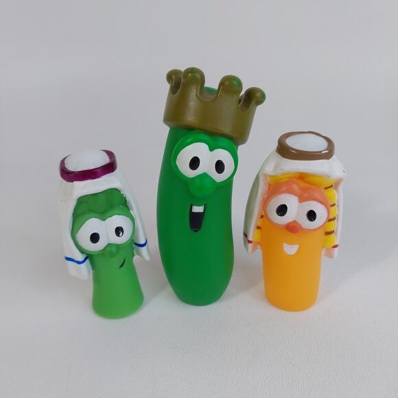 VeggieTales King George & The Ducky Toy Figures Set Of 3 Veggie Characters VTG - Picture 1 of 3